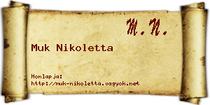 Muk Nikoletta névjegykártya