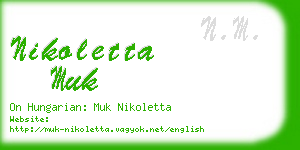 nikoletta muk business card